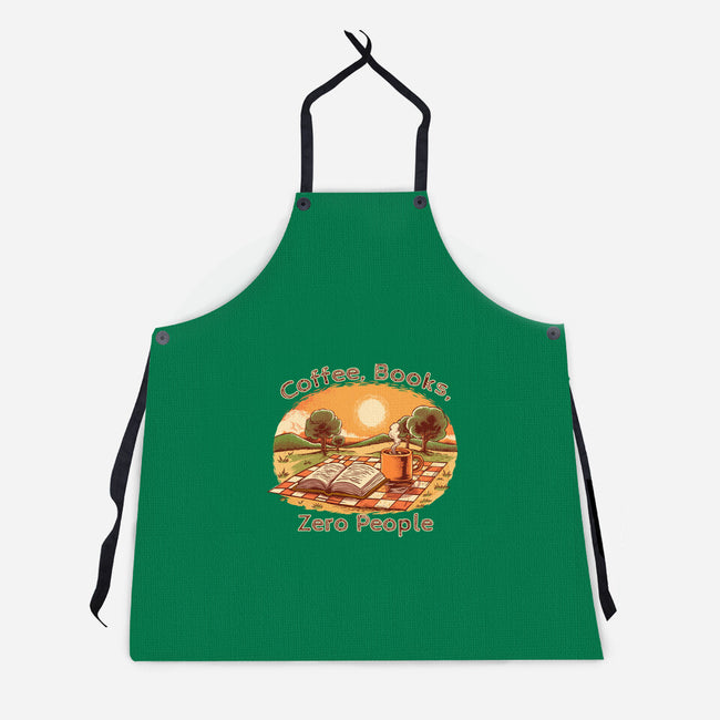 Coffee Books And Zero People-Unisex-Kitchen-Apron-joerawks