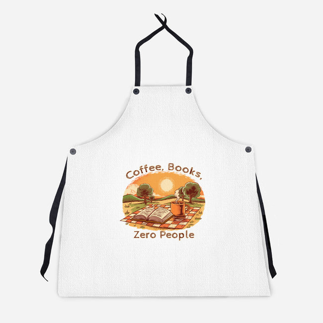 Coffee Books And Zero People-Unisex-Kitchen-Apron-joerawks