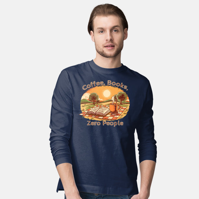 Coffee Books And Zero People-Mens-Long Sleeved-Tee-joerawks