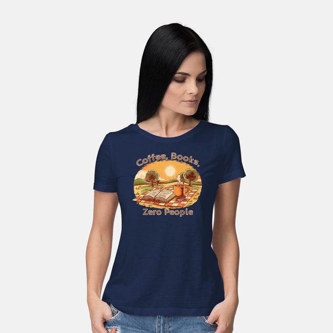 Coffee Books And Zero People-Womens-Basic-Tee-joerawks
