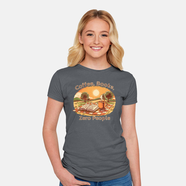 Coffee Books And Zero People-Womens-Fitted-Tee-joerawks