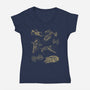 Star Spaceships-Womens-V-Neck-Tee-xMorfina
