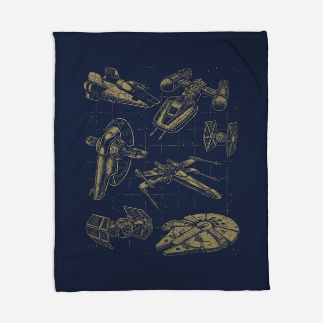 Star Spaceships-None-Fleece-Blanket-xMorfina