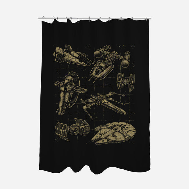 Star Spaceships-None-Polyester-Shower Curtain-xMorfina