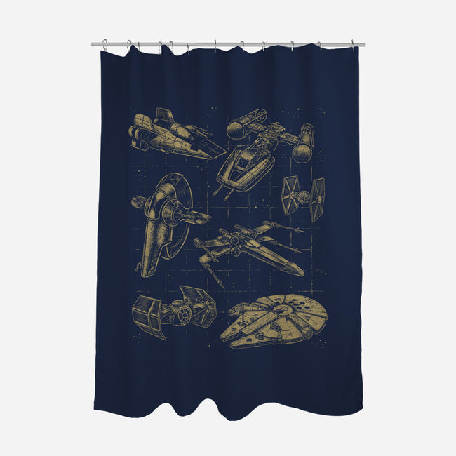 Star Spaceships-None-Polyester-Shower Curtain-xMorfina