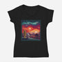 Starry Sunsets-Womens-V-Neck-Tee-kg07
