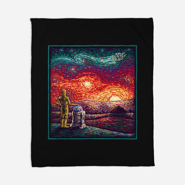Starry Sunsets-None-Fleece-Blanket-kg07
