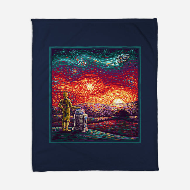 Starry Sunsets-None-Fleece-Blanket-kg07