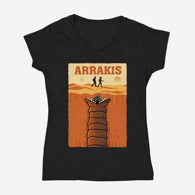 Desert Attack Arrakis-Womens-V-Neck-Tee-erion_designs