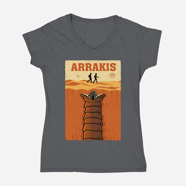Desert Attack Arrakis-Womens-V-Neck-Tee-erion_designs