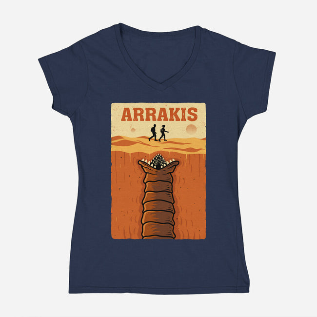 Desert Attack Arrakis-Womens-V-Neck-Tee-erion_designs