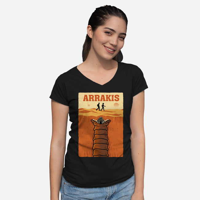 Desert Attack Arrakis-Womens-V-Neck-Tee-erion_designs