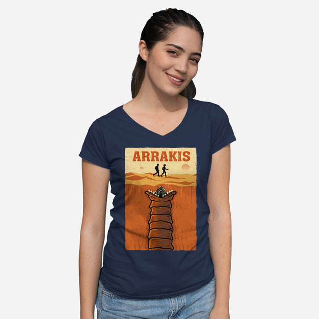 Desert Attack Arrakis-Womens-V-Neck-Tee-erion_designs