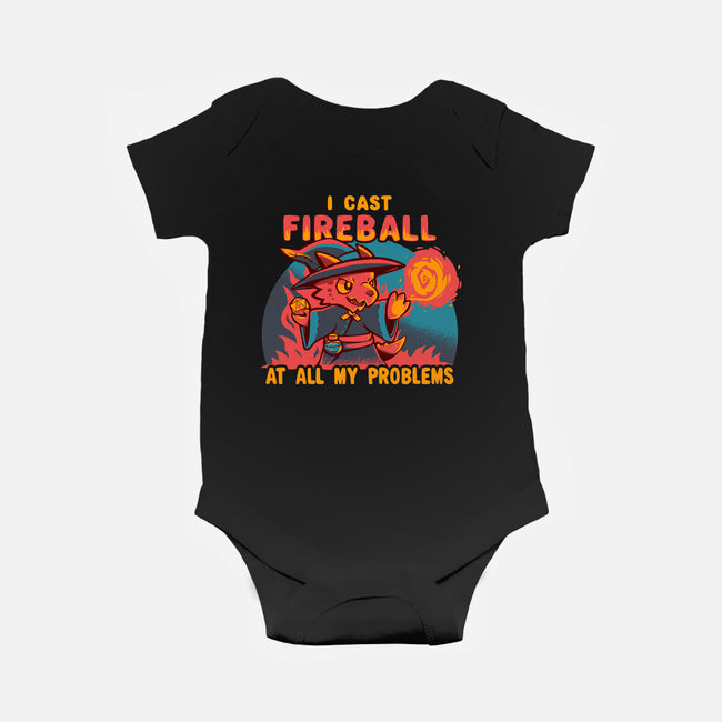 I Cast Fireball At All Problems-Baby-Basic-Onesie-TechraNova