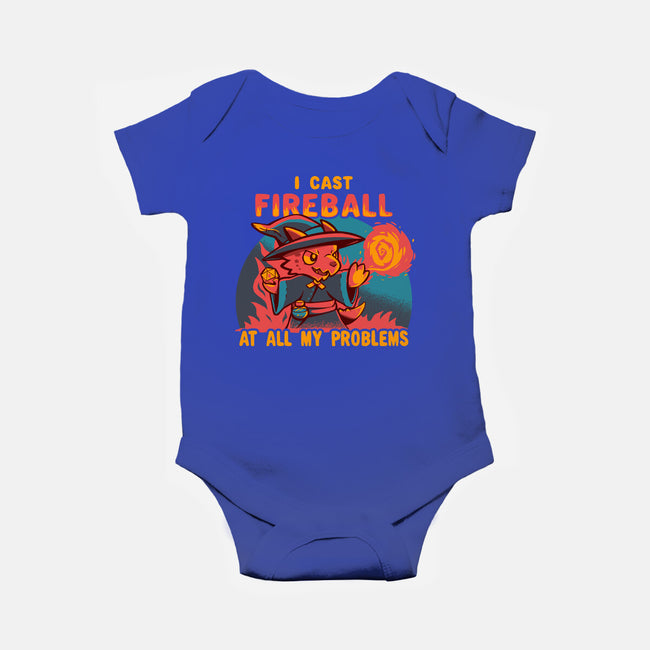 I Cast Fireball At All Problems-Baby-Basic-Onesie-TechraNova