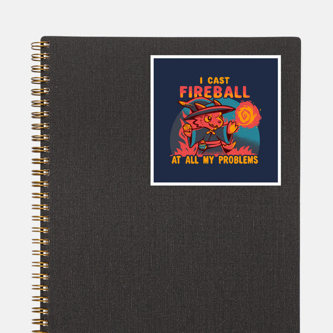 I Cast Fireball At All Problems-None-Glossy-Sticker-TechraNova