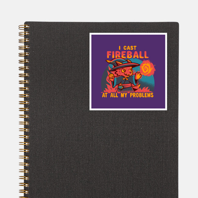 I Cast Fireball At All Problems-None-Glossy-Sticker-TechraNova