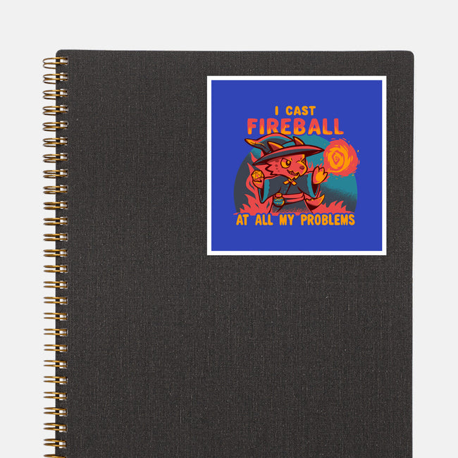 I Cast Fireball At All Problems-None-Glossy-Sticker-TechraNova