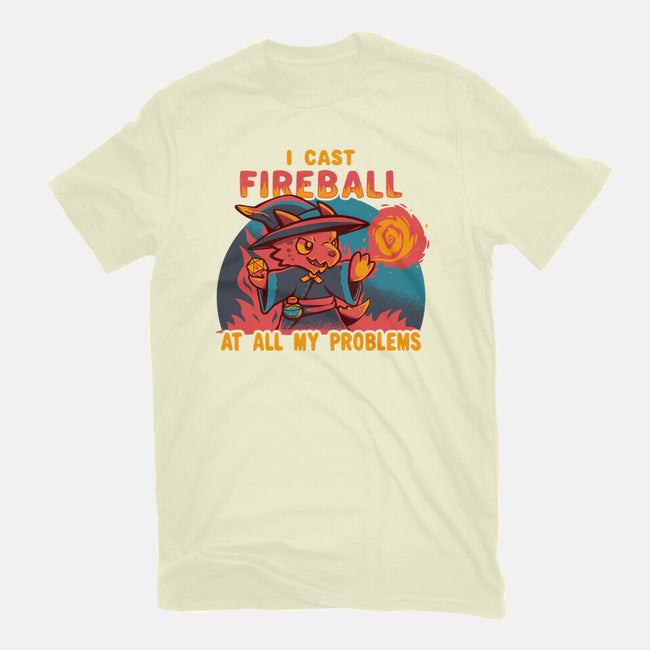 I Cast Fireball At All Problems-Mens-Premium-Tee-TechraNova