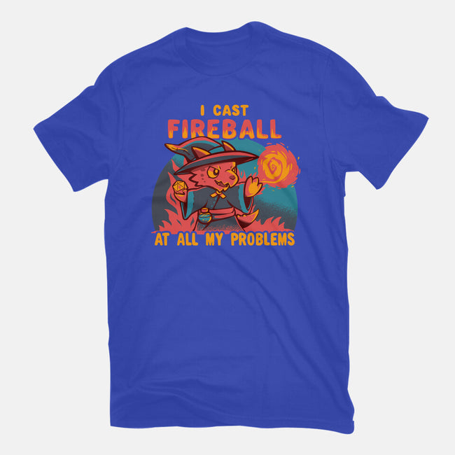 I Cast Fireball At All Problems-Youth-Basic-Tee-TechraNova