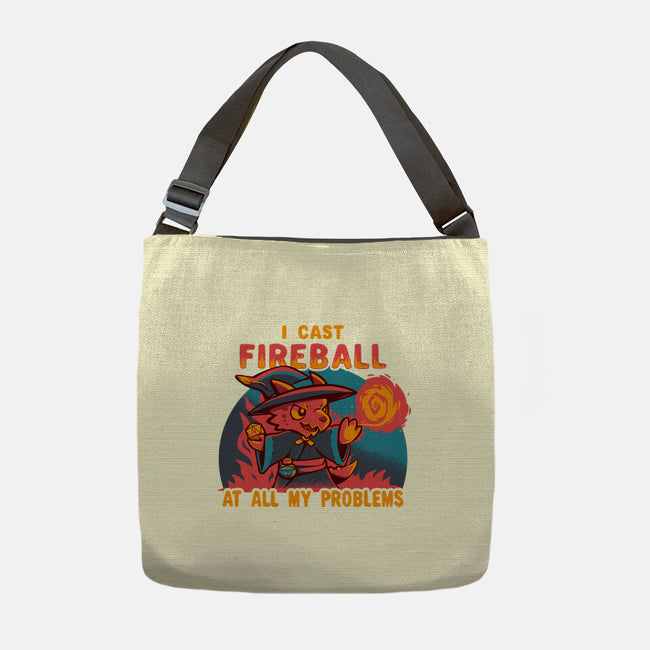 I Cast Fireball At All Problems-None-Adjustable Tote-Bag-TechraNova