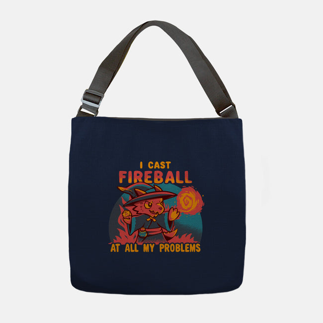 I Cast Fireball At All Problems-None-Adjustable Tote-Bag-TechraNova