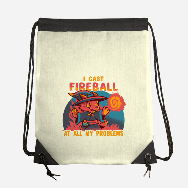 I Cast Fireball At All Problems-None-Drawstring-Bag-TechraNova
