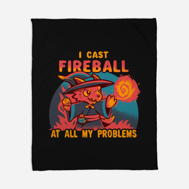 I Cast Fireball At All Problems-None-Fleece-Blanket-TechraNova