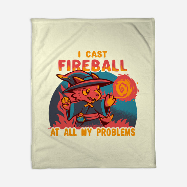 I Cast Fireball At All Problems-None-Fleece-Blanket-TechraNova