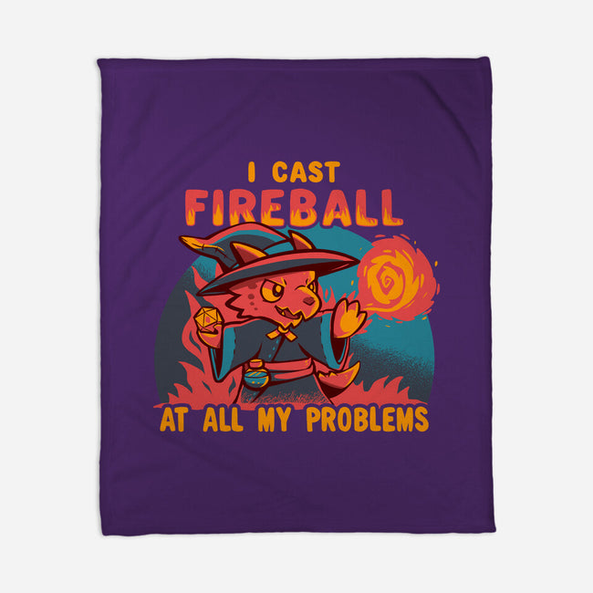 I Cast Fireball At All Problems-None-Fleece-Blanket-TechraNova