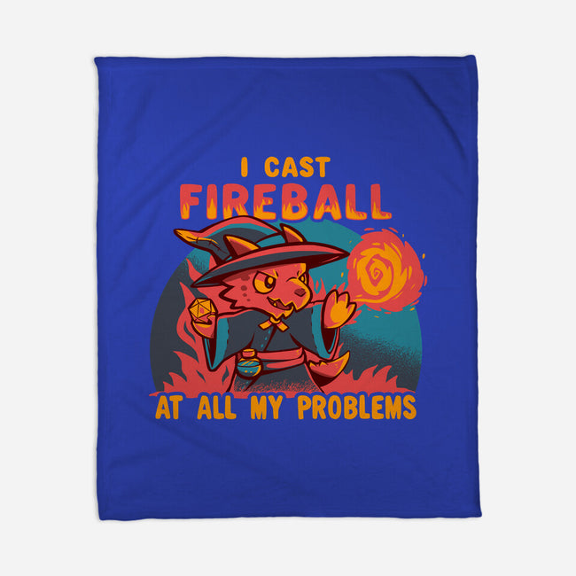 I Cast Fireball At All Problems-None-Fleece-Blanket-TechraNova