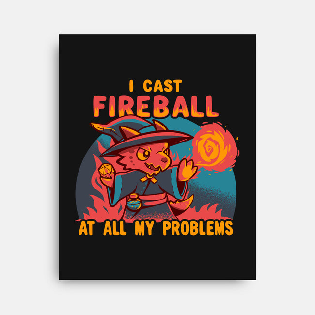 I Cast Fireball At All Problems-None-Stretched-Canvas-TechraNova