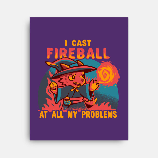 I Cast Fireball At All Problems-None-Stretched-Canvas-TechraNova