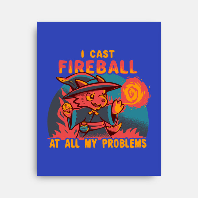 I Cast Fireball At All Problems-None-Stretched-Canvas-TechraNova