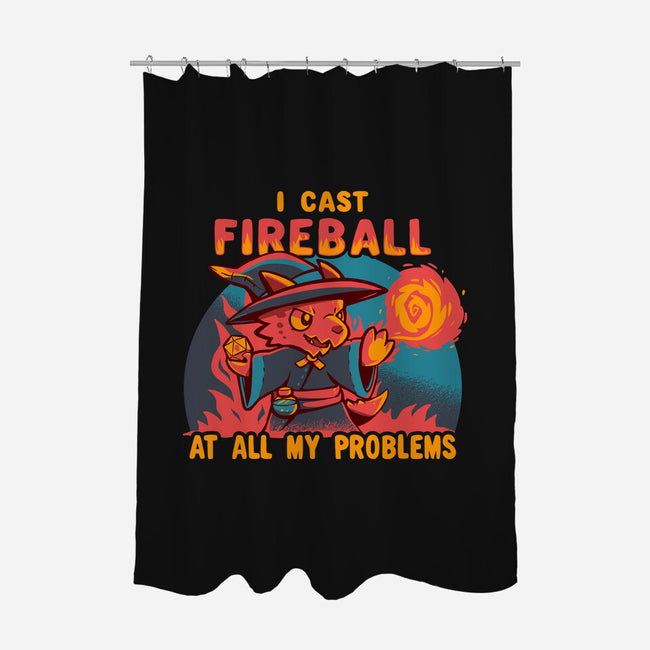 I Cast Fireball At All Problems-None-Polyester-Shower Curtain-TechraNova