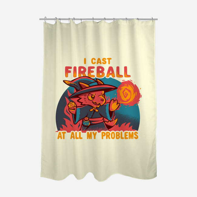 I Cast Fireball At All Problems-None-Polyester-Shower Curtain-TechraNova