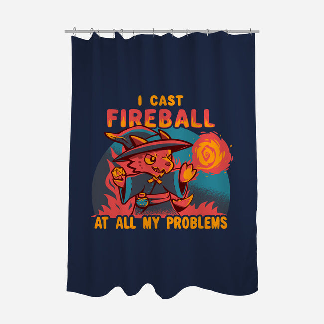 I Cast Fireball At All Problems-None-Polyester-Shower Curtain-TechraNova