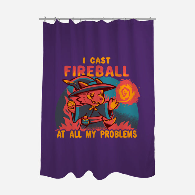 I Cast Fireball At All Problems-None-Polyester-Shower Curtain-TechraNova