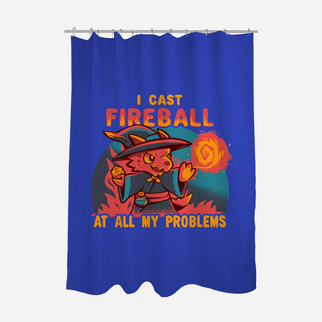 I Cast Fireball At All Problems-None-Polyester-Shower Curtain-TechraNova