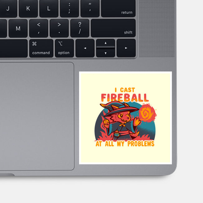 I Cast Fireball At All Problems-None-Glossy-Sticker-TechraNova