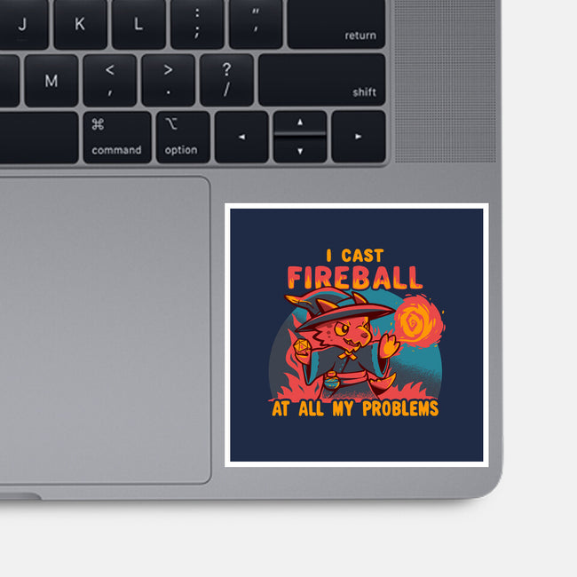 I Cast Fireball At All Problems-None-Glossy-Sticker-TechraNova