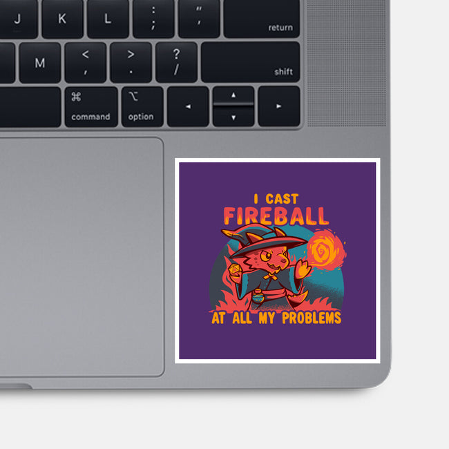 I Cast Fireball At All Problems-None-Glossy-Sticker-TechraNova