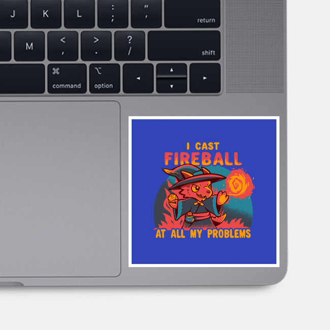 I Cast Fireball At All Problems-None-Glossy-Sticker-TechraNova