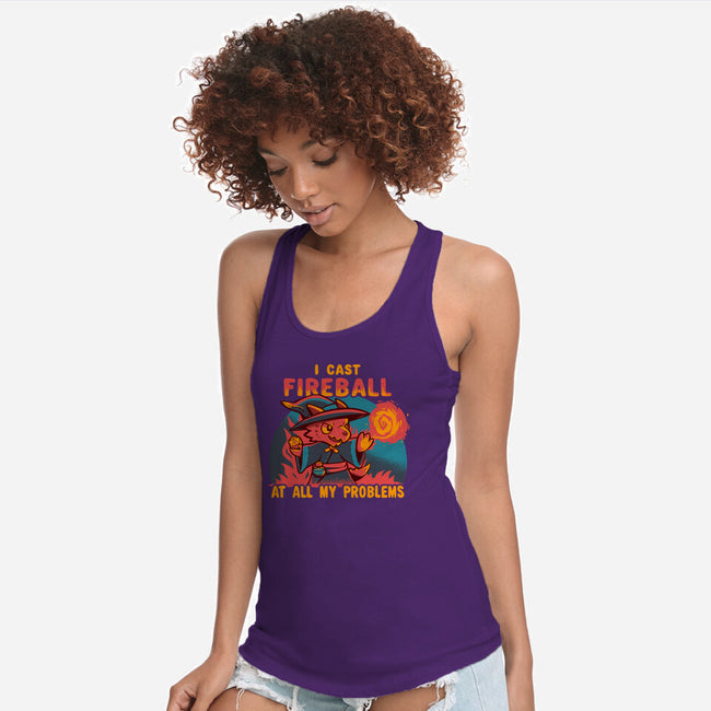 I Cast Fireball At All Problems-Womens-Racerback-Tank-TechraNova