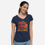 I Cast Fireball At All Problems-Womens-V-Neck-Tee-TechraNova