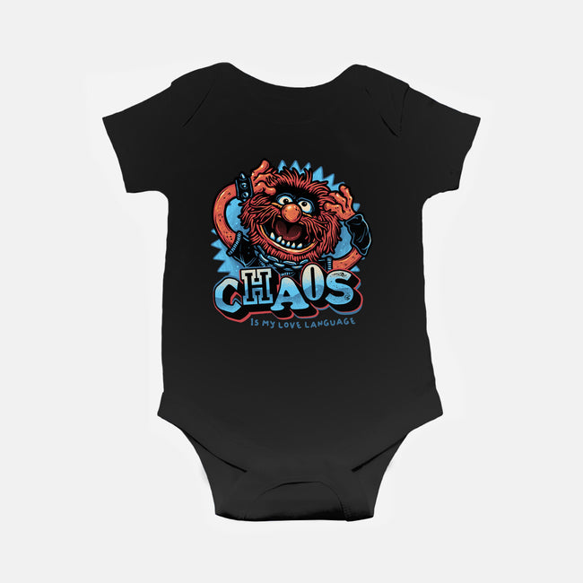 Chaos Is My Love Language-Baby-Basic-Onesie-glitchygorilla