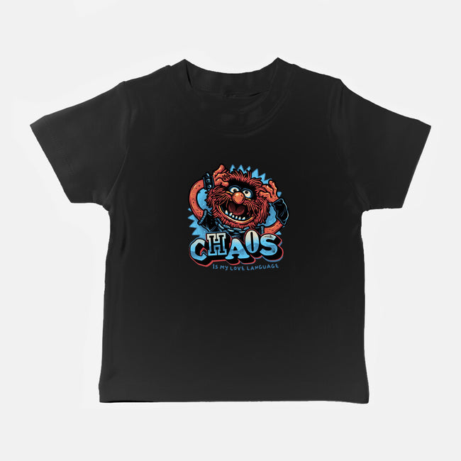 Chaos Is My Love Language-Baby-Basic-Tee-glitchygorilla