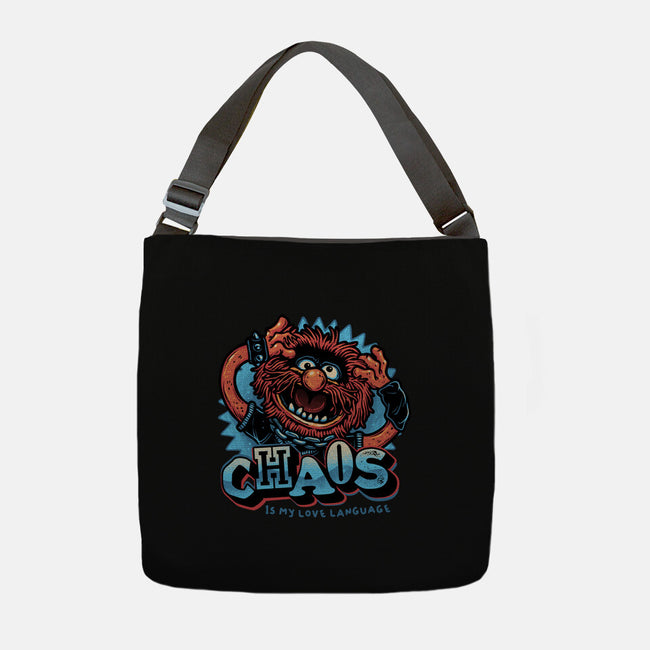 Chaos Is My Love Language-None-Adjustable Tote-Bag-glitchygorilla