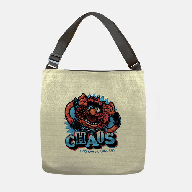 Chaos Is My Love Language-None-Adjustable Tote-Bag-glitchygorilla