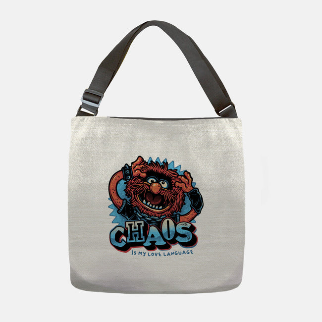 Chaos Is My Love Language-None-Adjustable Tote-Bag-glitchygorilla